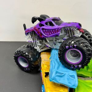 CUSTOM Monster Jam Dalmatian Purple & Black 1:64 Monster Truck Ghost Chasis